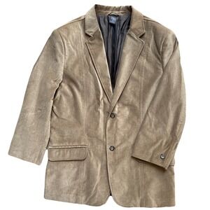 Claiborne Corduroy Blazer Mens 42R Tan Modern Fit Two Button Sport Coat Preppy